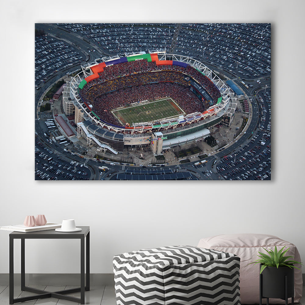 Fedex Field Aerial View, Stadium Canvas, Sport Art, Gift for him, Man Cave Decor, Art Print, Canvas Print Wall Art