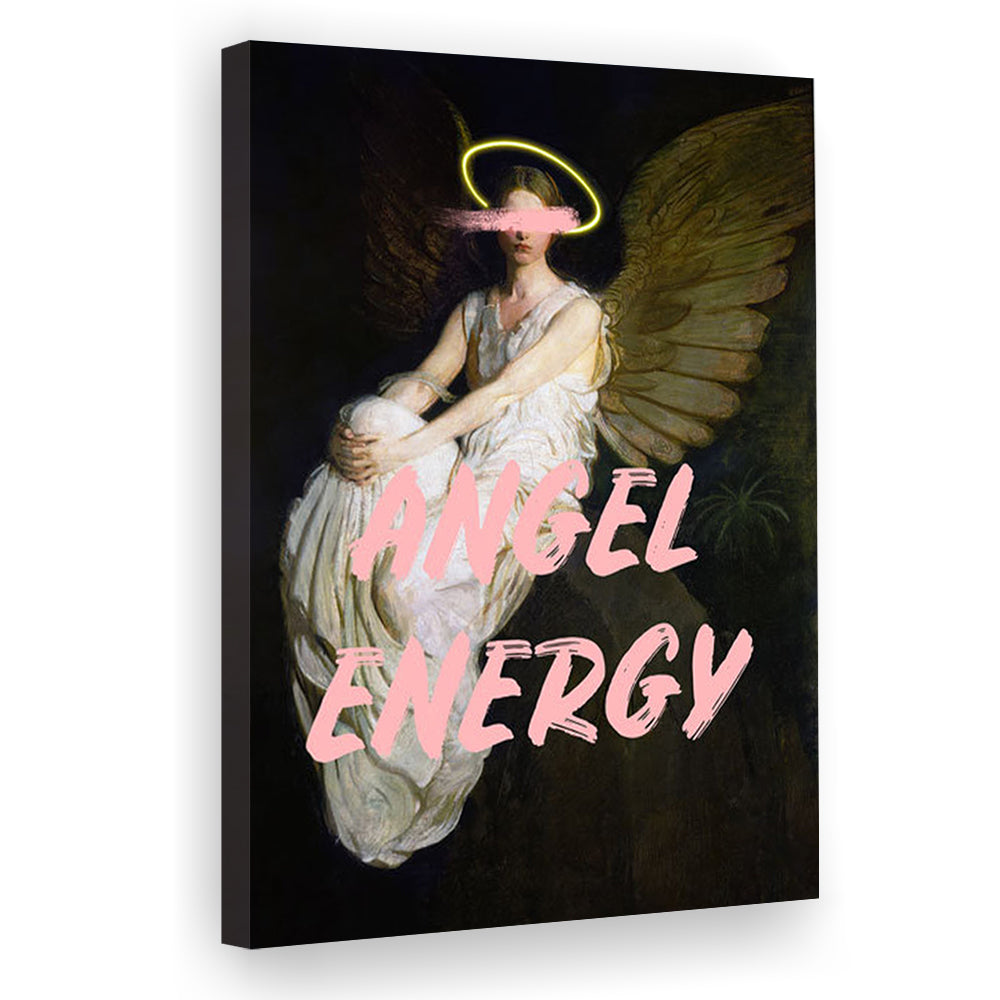 Feminine Angel Energy Print, Pink Wall Print, Canvas Art Print Decor, Painting Art, Canvas Prints Wall Art