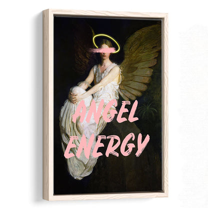 Feminine Angel Energy Print, Pink Wall Print, Floating Framed Canvas Art Print,, Framed Canvas Prints Wall Art