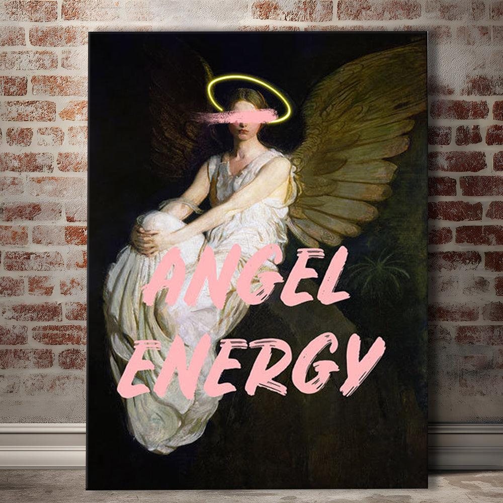 Feminine Angel Energy Print, Pink Wall Print, Canvas Art Print Decor, Painting Art, Canvas Prints Wall Art