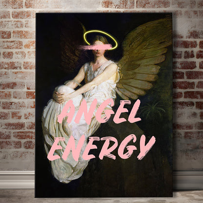 Feminine Angel Energy Print, Pink Wall Print, Canvas Art Print Decor, Painting Art, Canvas Prints Wall Art