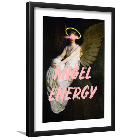Feminine Angel Energy Print, Pink Wall Print, Framed Picture Print, Framed Art Prints White Border Wall Decor