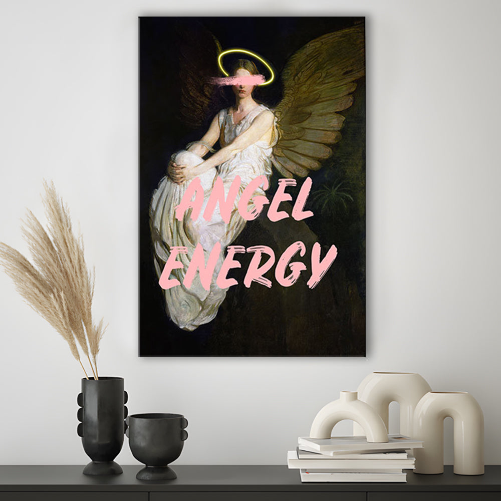 Feminine Angel Energy Print, Pink Wall Print, Canvas Art Print Decor, Painting Art, Canvas Prints Wall Art