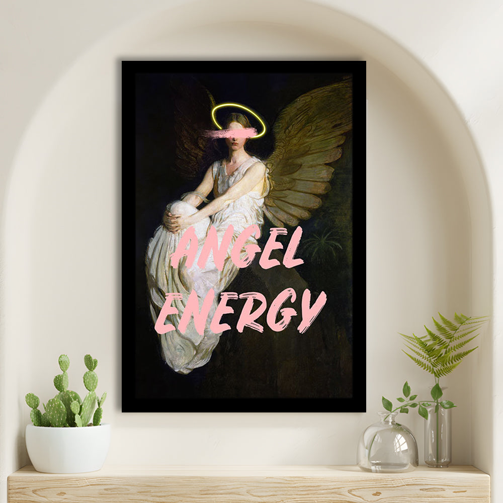 Feminine Angel Energy Print, Pink Wall Print, Framed Picture Print,, Framed Art Prints Wall Decor