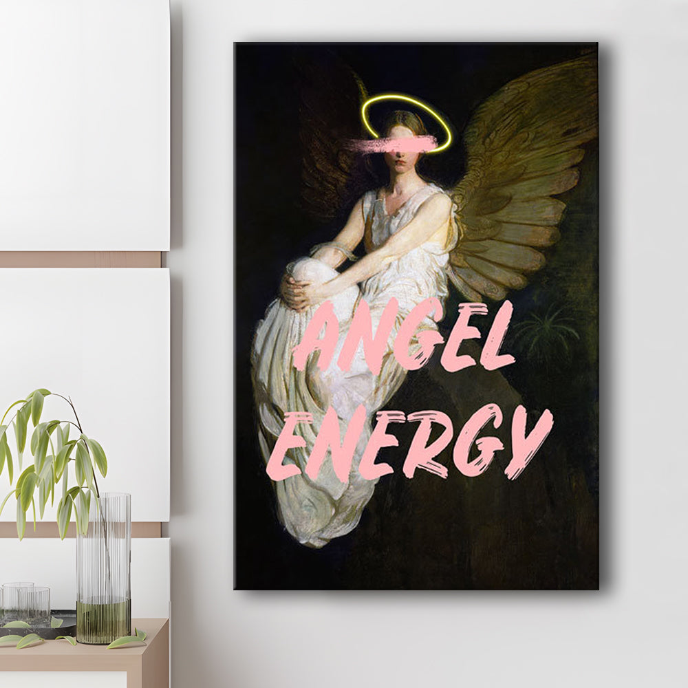 Feminine Angel Energy Print, Pink Wall Print, Canvas Art Print Decor, Painting Art, Canvas Prints Wall Art