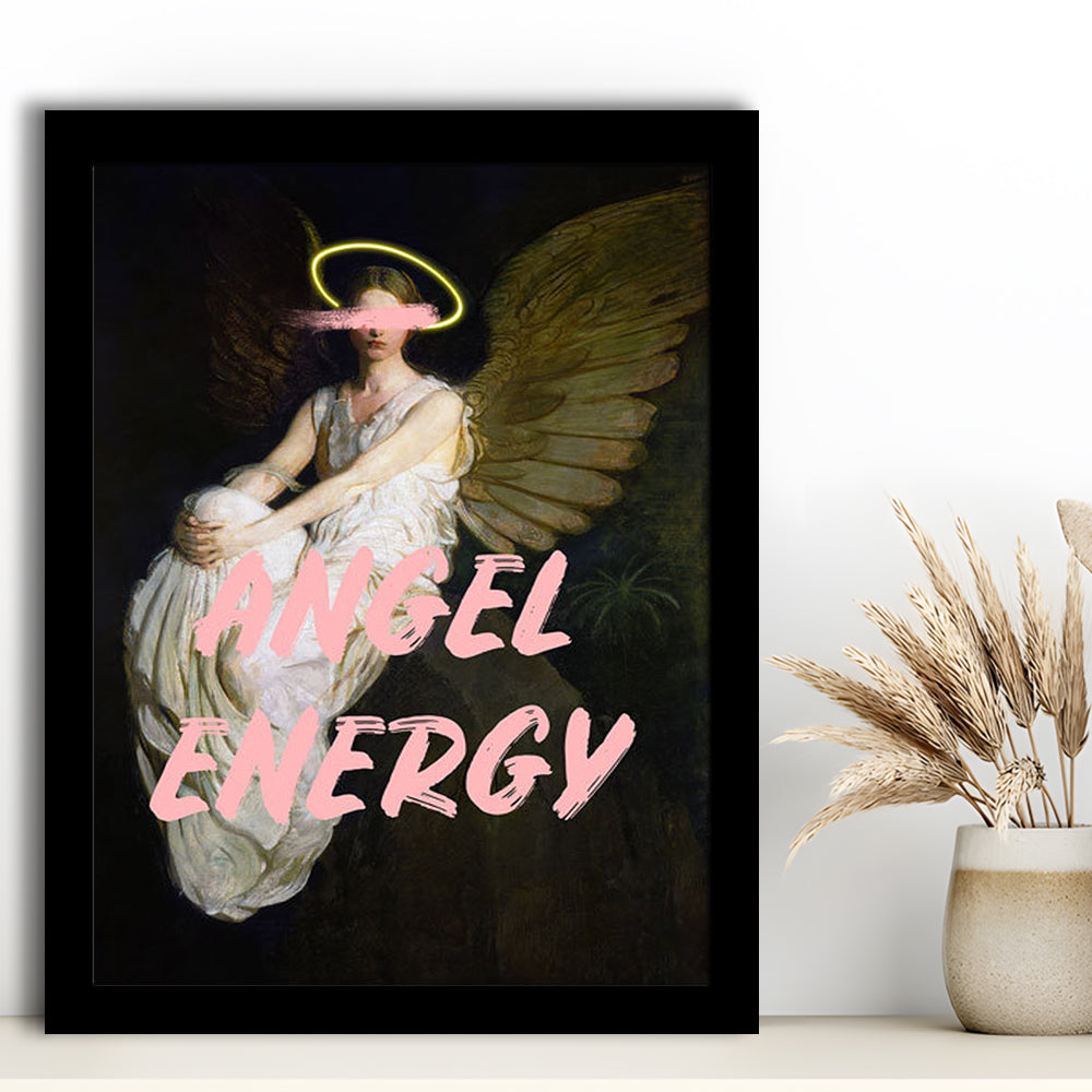 Feminine Angel Energy Print, Pink Wall Print, Framed Picture Print,, Framed Art Prints Wall Decor