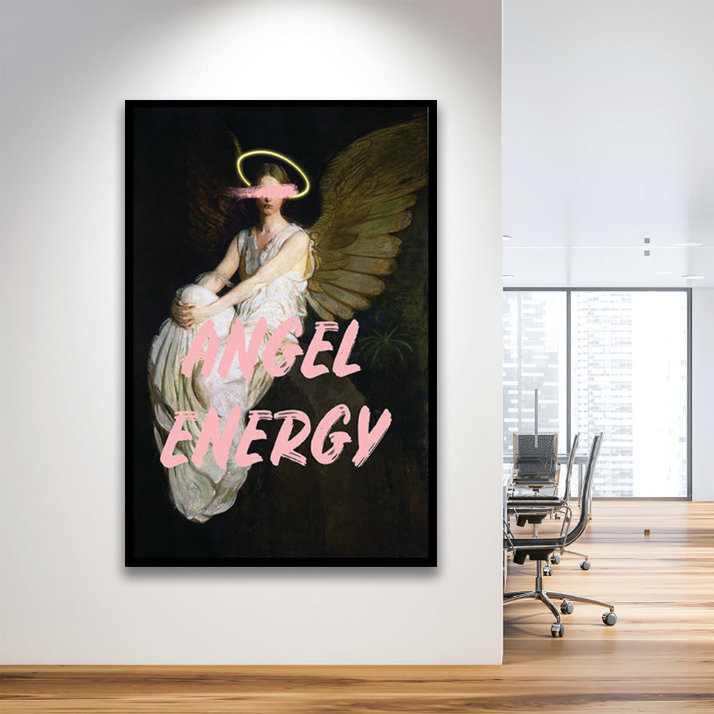 Feminine Angel Energy Print, Pink Wall Print, Framed Picture Print,, Framed Art Prints Wall Decor