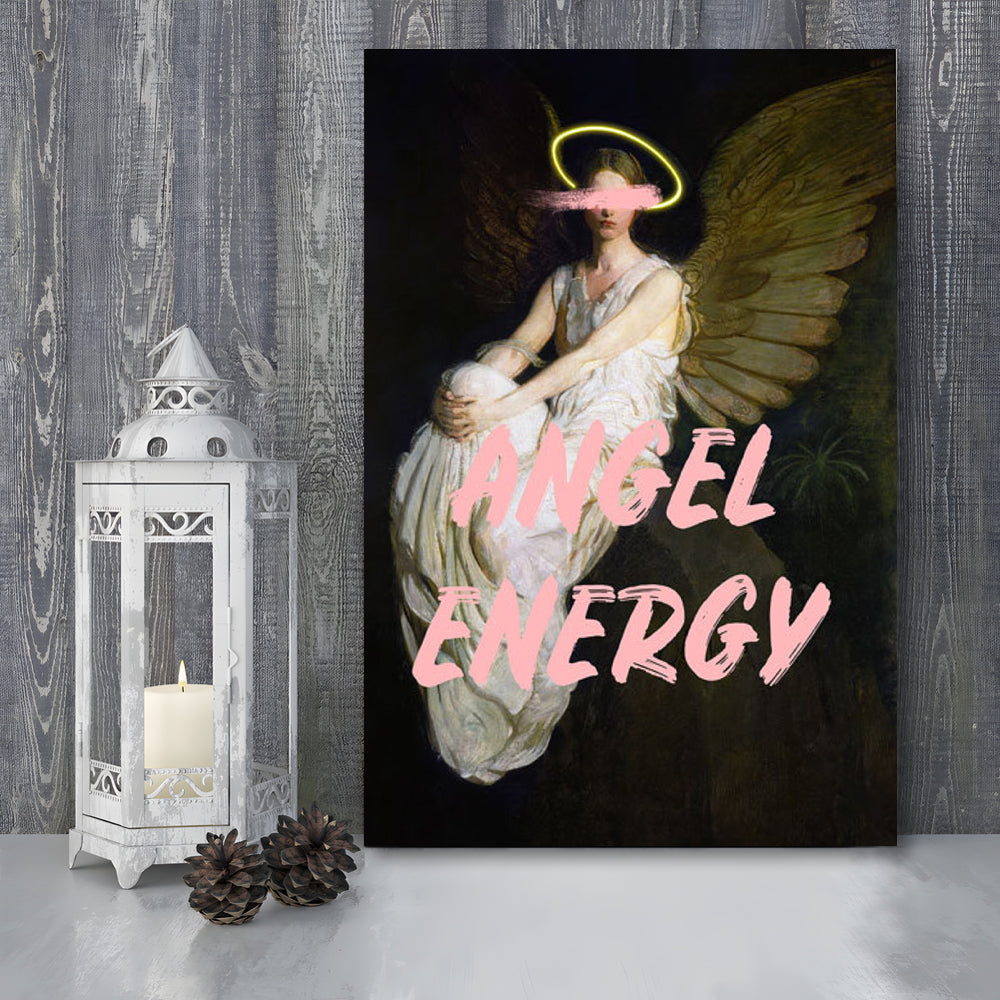 Feminine Angel Energy Print, Pink Wall Print, Canvas Art Print Decor, Painting Art, Canvas Prints Wall Art