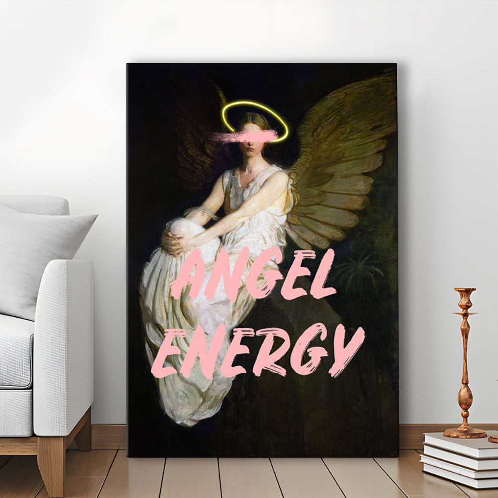 Feminine Angel Energy Print, Pink Wall Print, Canvas Art Print Decor, Painting Art, Canvas Prints Wall Art