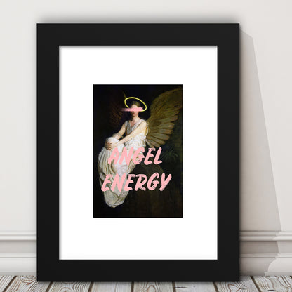 Feminine Angel Energy Print, Pink Wall Print, Framed Picture Print, Framed Art Prints White Border Wall Decor