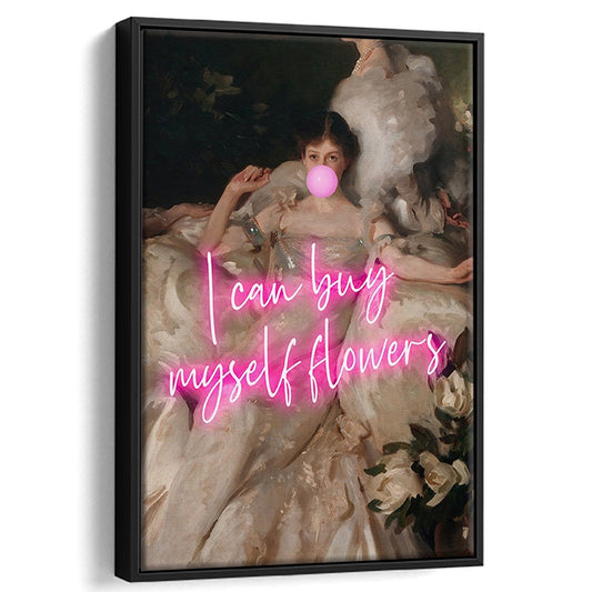 Feminist Altered Wall Art Print, Altered Art,Neon Print, Framed Canvas Prints Wall Art