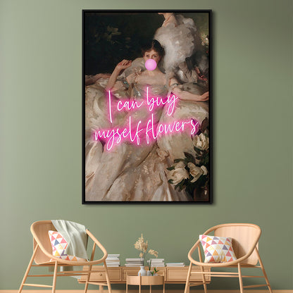 Feminist Altered Wall Art Print, Altered Art,Neon Print, Framed Canvas Prints Wall Art