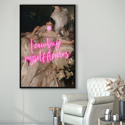 Feminist Altered Wall Art Print, Altered Art,Neon Print, Framed Canvas Prints Wall Art