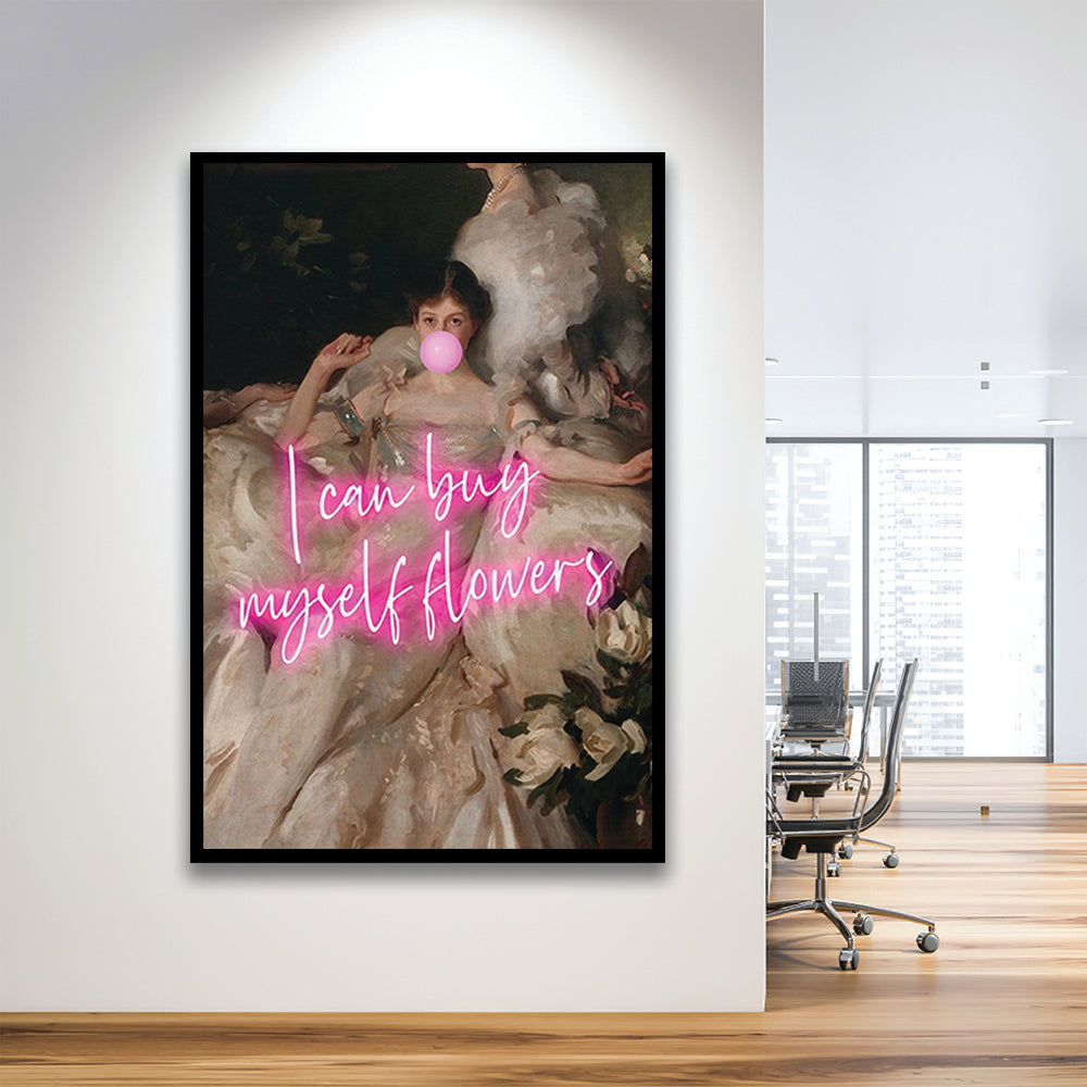 Feminist Altered Wall Art Print, Altered Art,Neon Print, Framed Art Prints Wall Decor