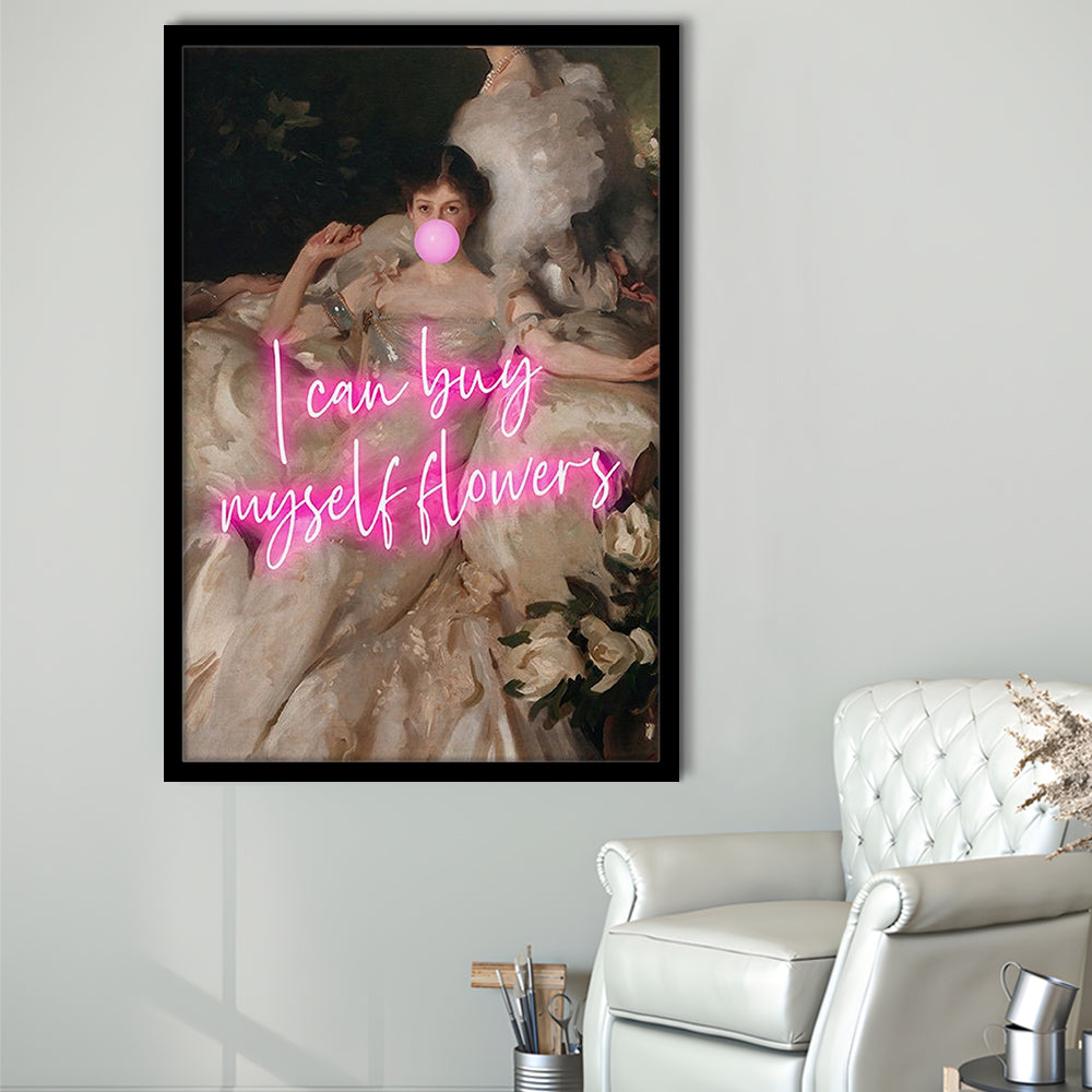 Feminist Altered Wall Art Print, Altered Art,Neon Print, Framed Art Prints Wall Decor