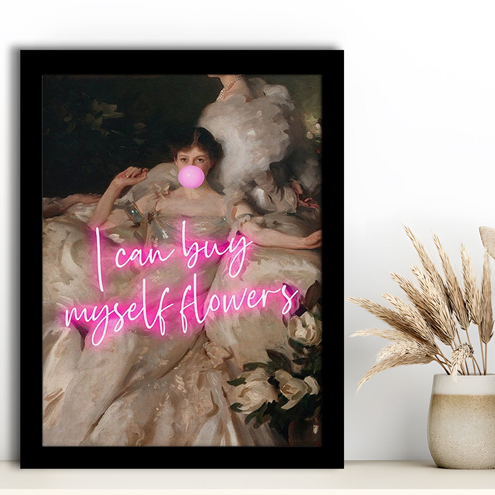 Feminist Altered Wall Art Print, Altered Art,Neon Print, Framed Art Prints Wall Decor