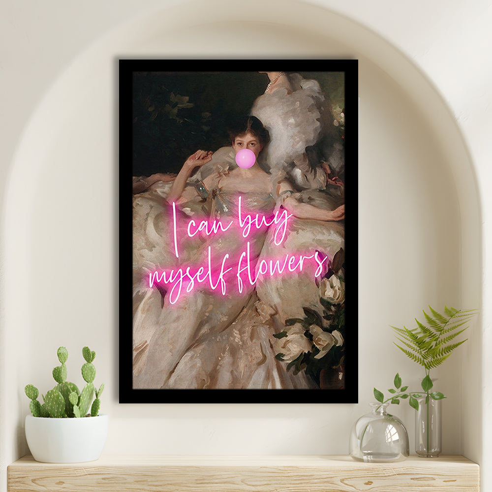 Feminist Altered Wall Art Print, Altered Art,Neon Print, Framed Art Prints Wall Decor