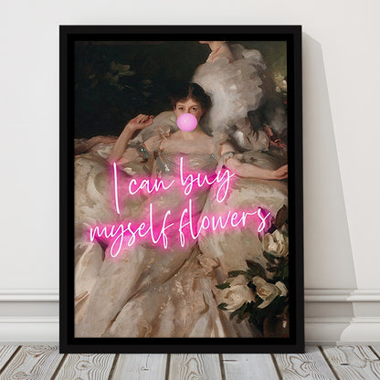 Feminist Altered Wall Art Print, Altered Art,Neon Print, Framed Canvas Prints Wall Art