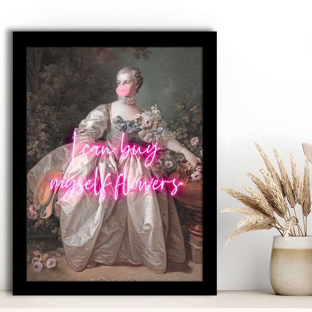 Feminist Print, Altered Art, Bedroom Print, Pink Print, Wall Art, Framed Art Prints Wall Decor