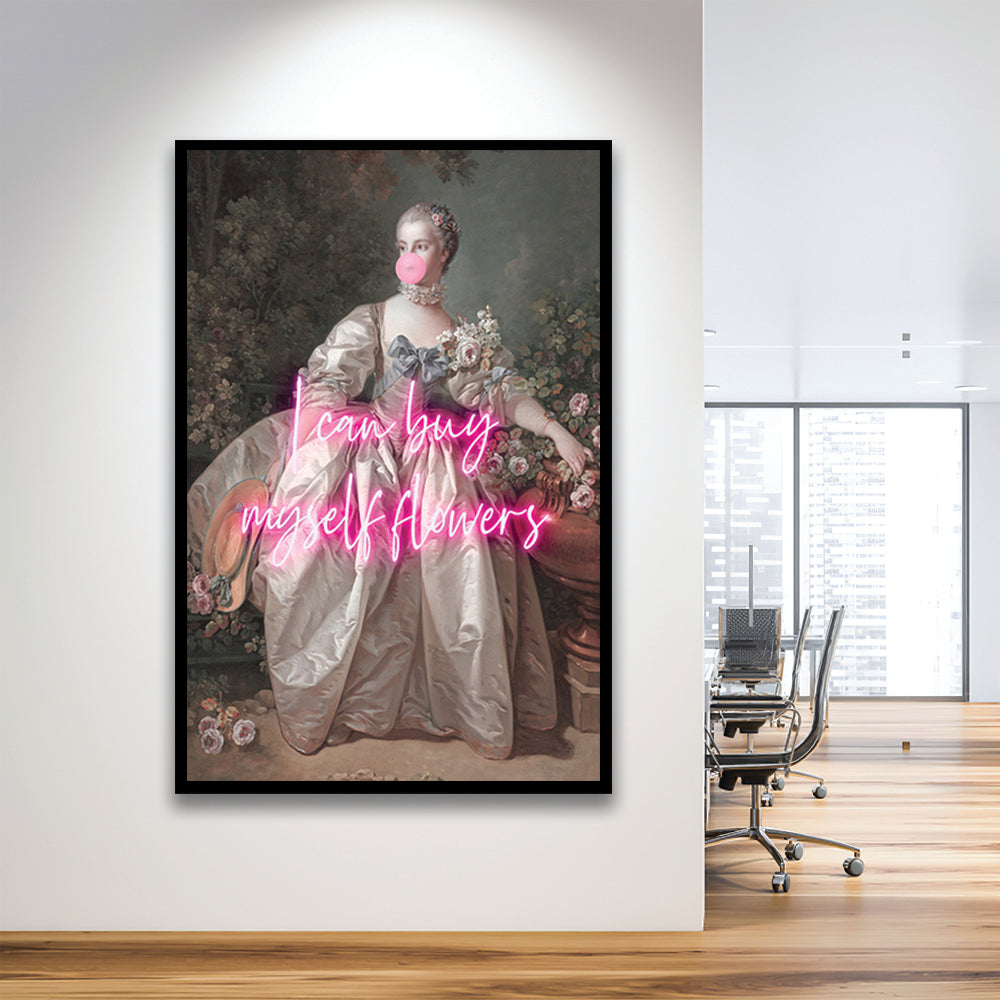 Feminist Print, Altered Art, Bedroom Print, Pink Print, Wall Art, Framed Art Prints Wall Decor