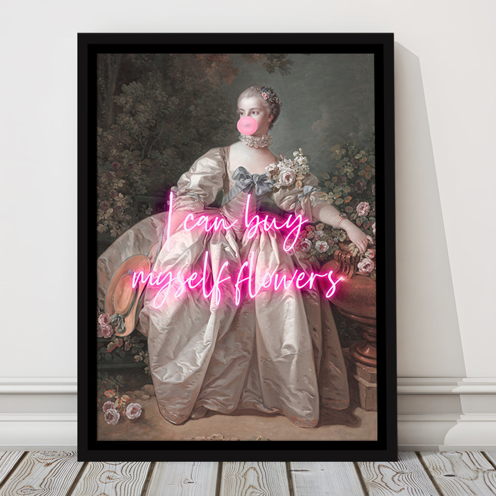 Feminist Print, Altered Art, Bedroom Print, Pink Print, Wall Art, Framed Canvas Prints Wall Art