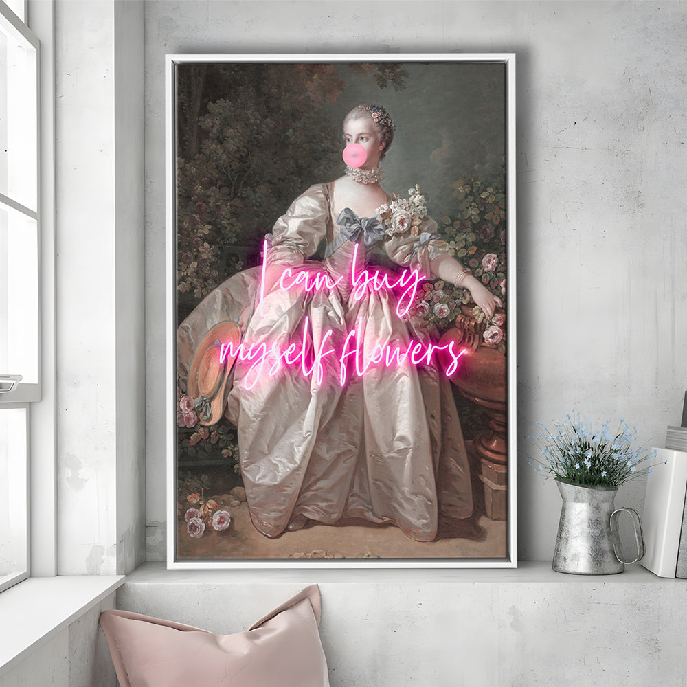 Feminist Print, Altered Art, Bedroom Print, Pink Print, Wall Art, Framed Canvas Prints Wall Art
