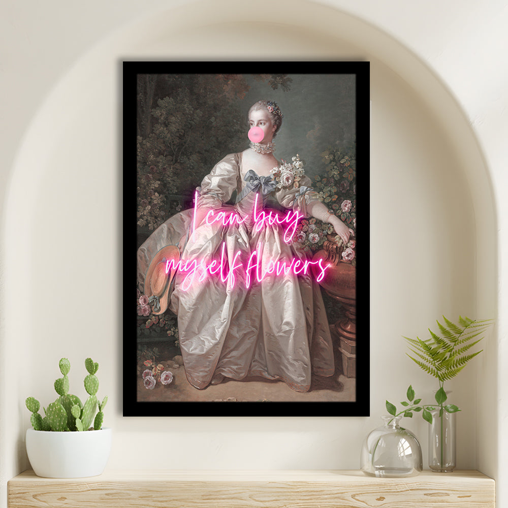 Feminist Print, Altered Art, Bedroom Print, Pink Print, Wall Art, Framed Art Prints Wall Decor