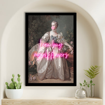 Feminist Print, Altered Art, Bedroom Print, Pink Print, Wall Art, Framed Art Prints Wall Decor