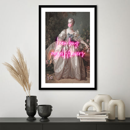 Feminist Print, Altered Art, Bedroom Print, Pink Print, Wall Art, Framed Art Prints White Border Wall Decor
