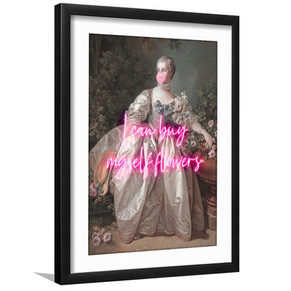 Feminist Print, Altered Art, Bedroom Print, Pink Print, Wall Art, Framed Art Prints White Border Wall Decor