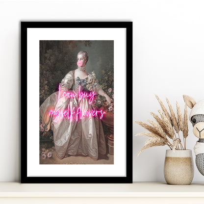 Feminist Print, Altered Art, Bedroom Print, Pink Print, Wall Art, Framed Art Prints White Border Wall Decor