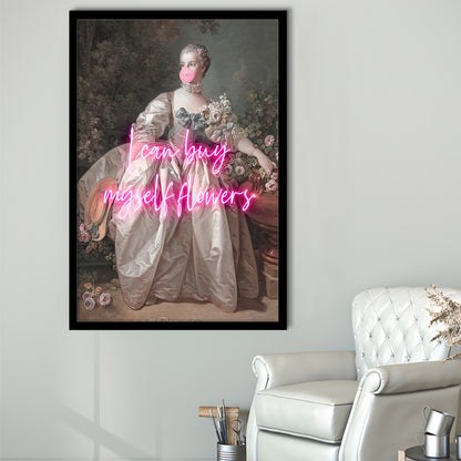 Feminist Print, Altered Art, Bedroom Print, Pink Print, Wall Art, Framed Art Prints Wall Decor