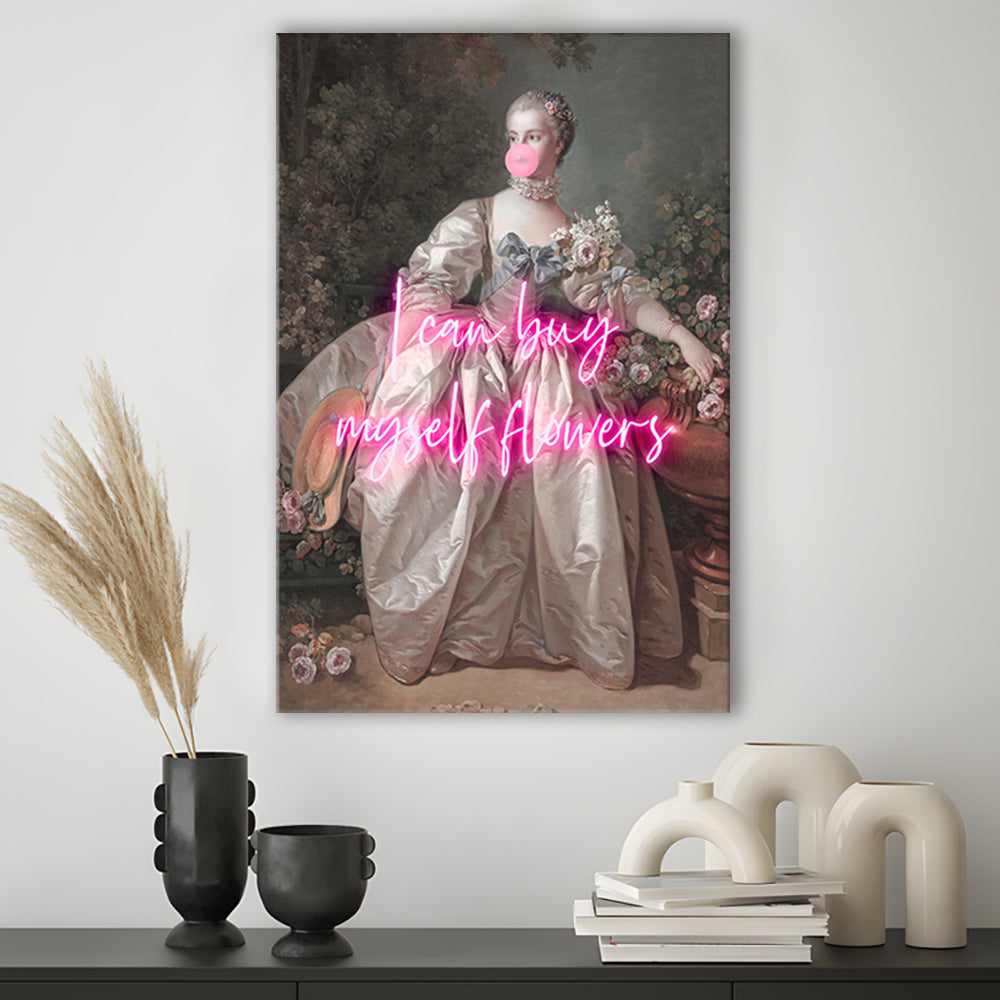 Feminist Print, Altered Art, Bedroom Print, Pink Print, Wall Art, Canvas Prints Wall Art