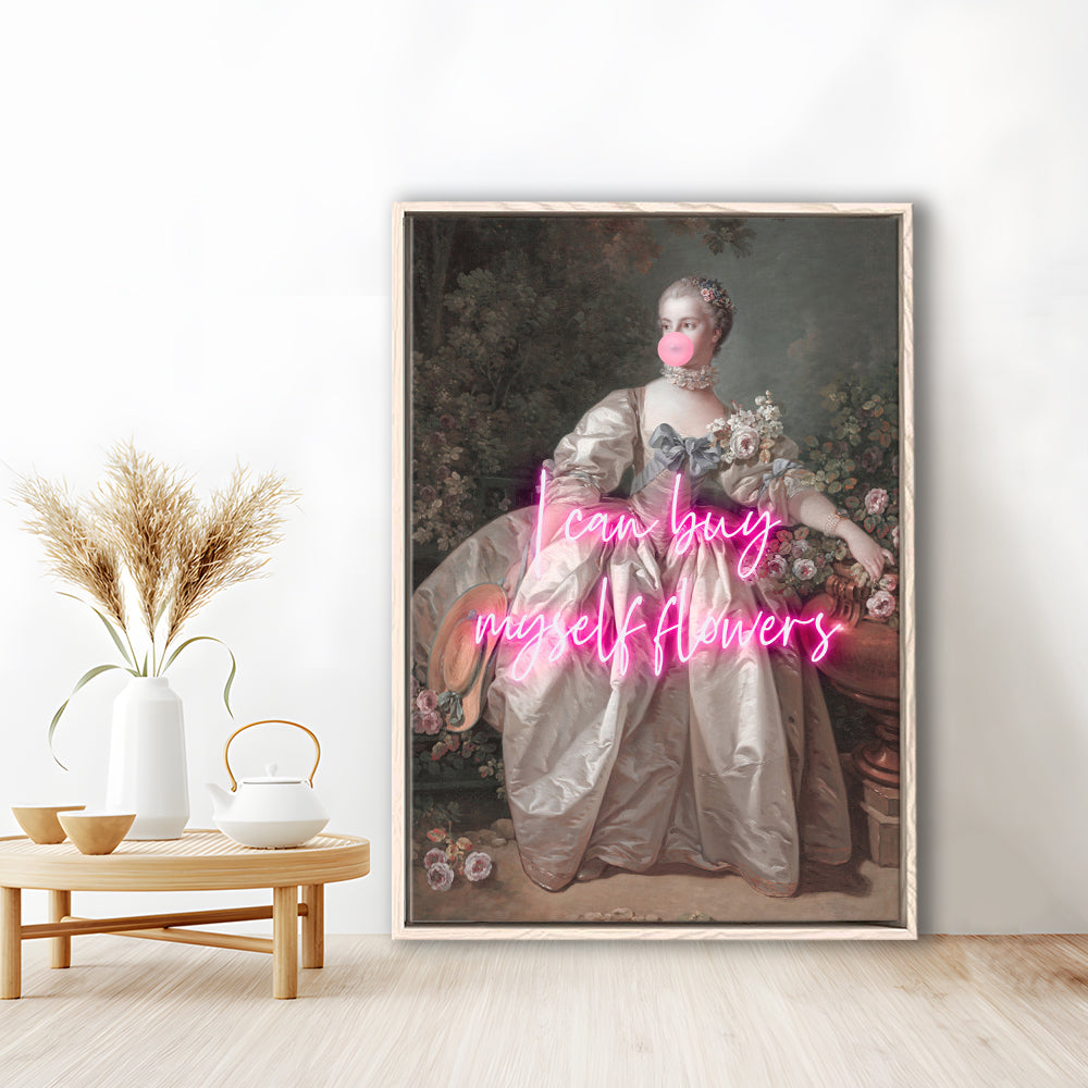Feminist Print, Altered Art, Bedroom Print, Pink Print, Wall Art, Framed Canvas Prints Wall Art