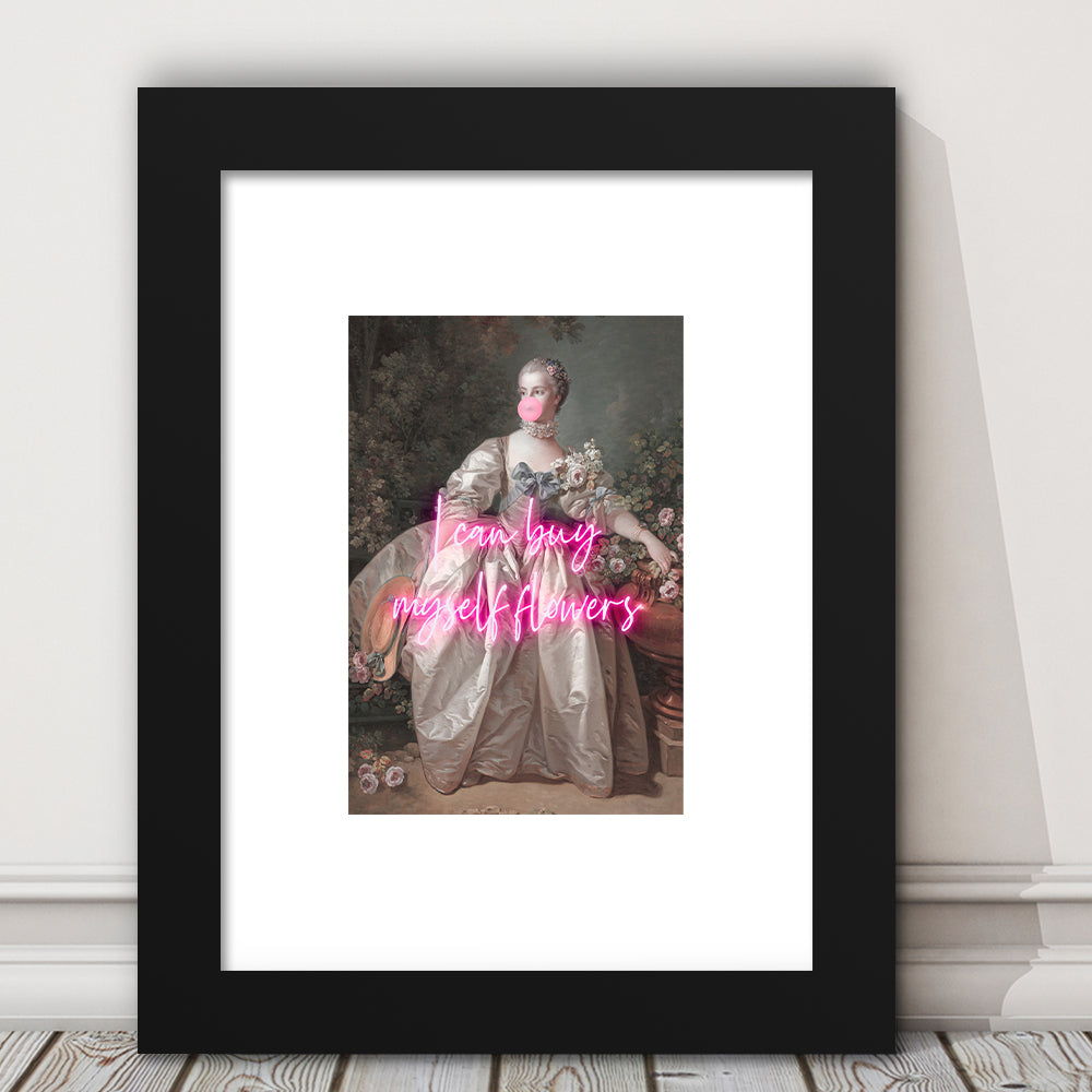 Feminist Print, Altered Art, Bedroom Print, Pink Print, Wall Art, Framed Art Prints White Border Wall Decor