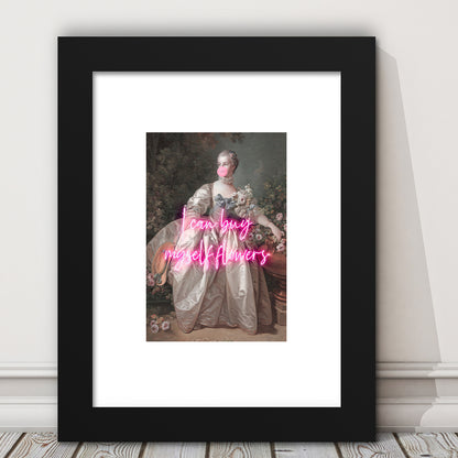 Feminist Print, Altered Art, Bedroom Print, Pink Print, Wall Art, Framed Art Prints White Border Wall Decor