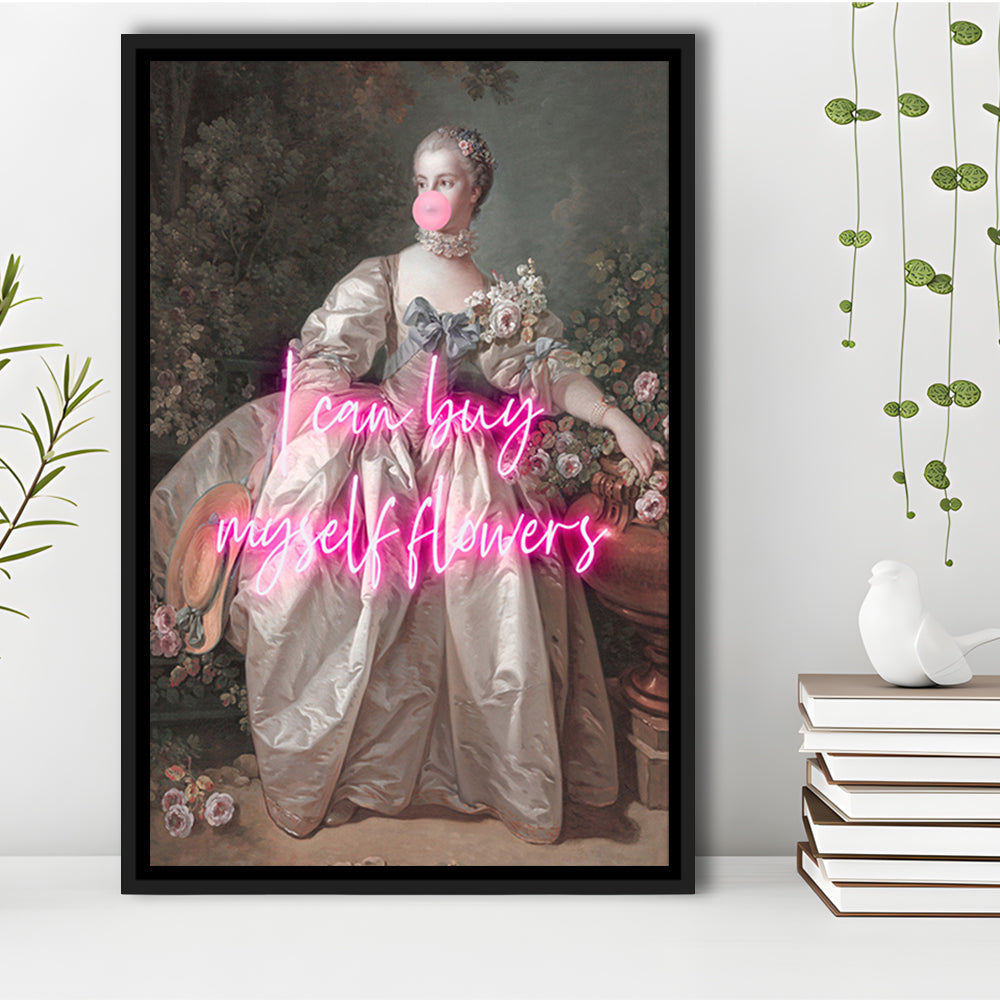 Feminist Print, Altered Art, Bedroom Print, Pink Print, Wall Art, Framed Canvas Prints Wall Art