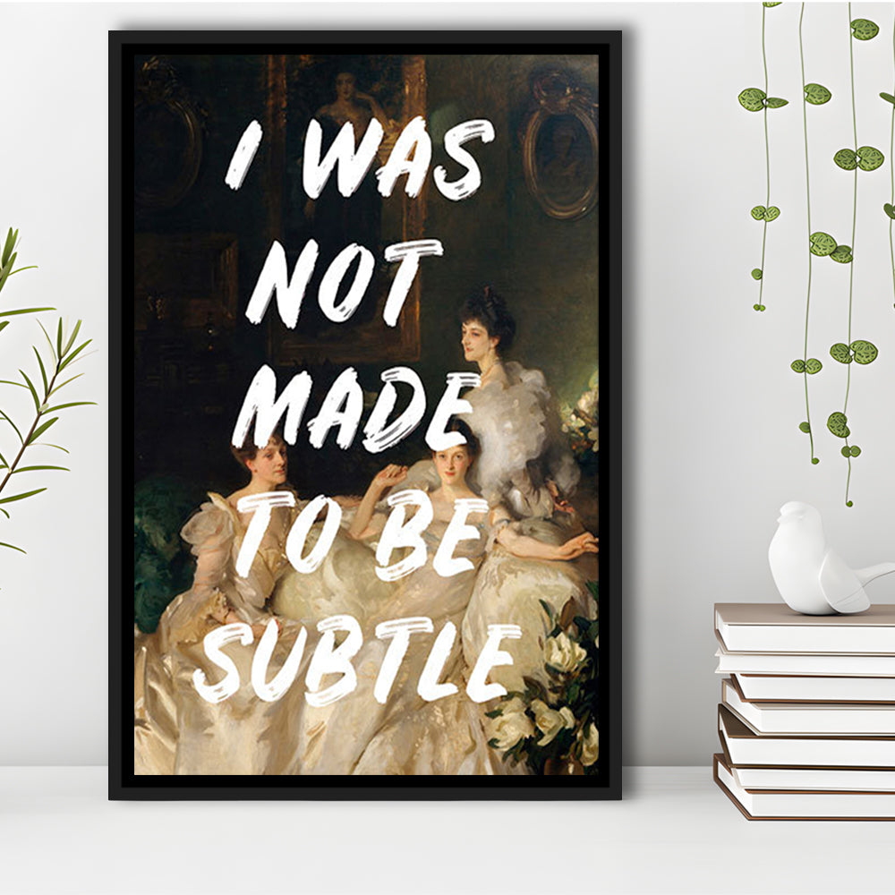 Feminist Print, Floating Framed Canvas Art Print,, Framed Canvas Prints Wall Art