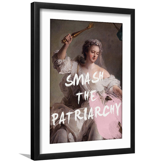 Feminist Wall Art, Altered Art Print, Vintage Quote Prints Art Pink Decor, Framed Art Prints White Border Wall Decor