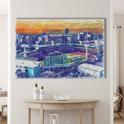 Fenway Park Painting Canvas, Boston Watercolor, Sport Art, Gifts for him, Canvas Print Wall Art