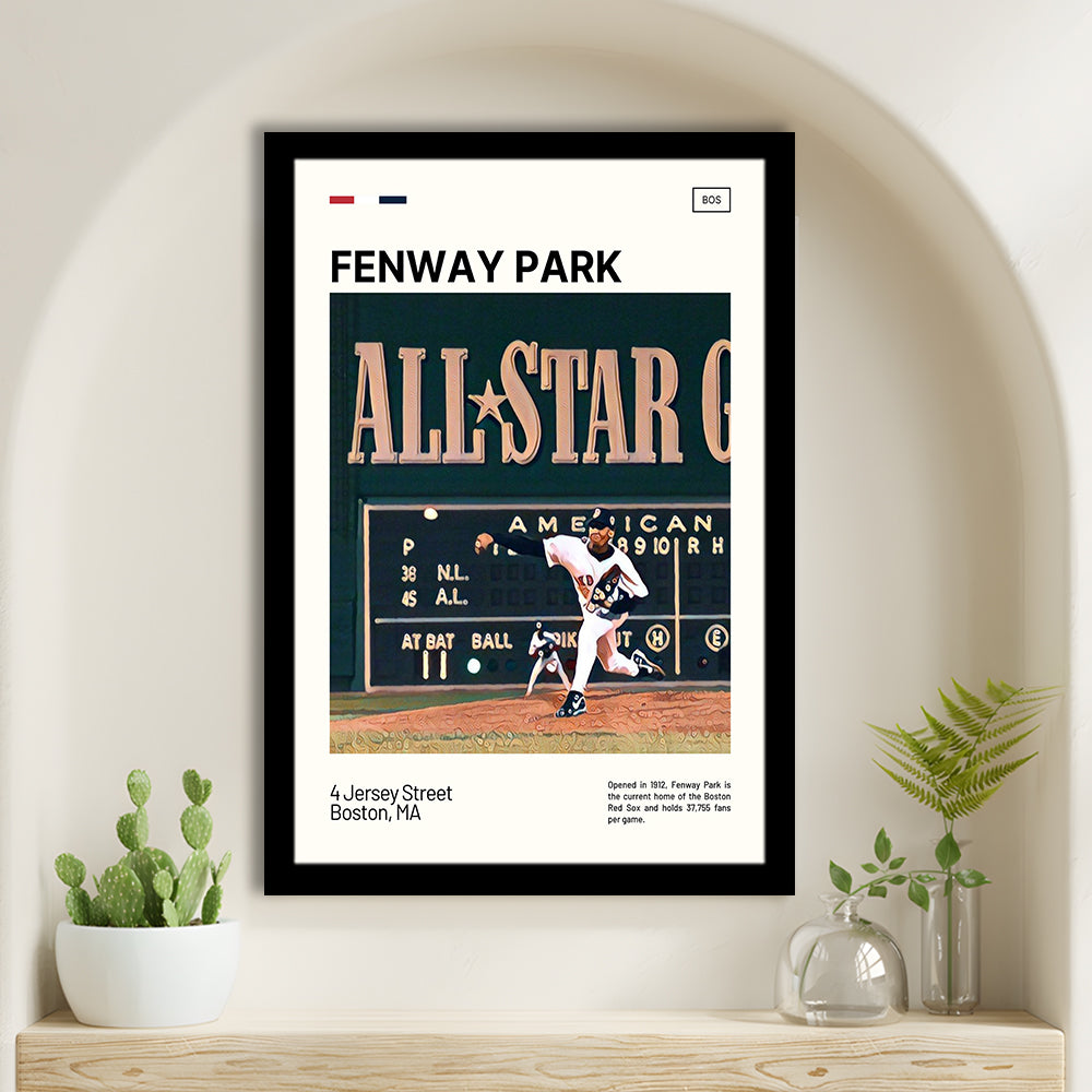 Fenway Park 1999 All Star Game Print,  Stadium Art, Gifts for him, Sport Art, Framed Art Print Wall Decor