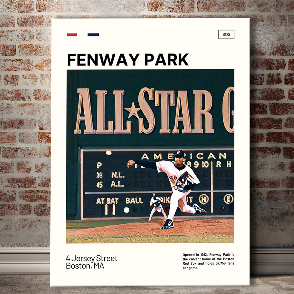 Fenway Park 1999 All Star Game Print,  Stadium Canvas Art, Fan Gifts, Sport Art, Canvas Print Wall Art