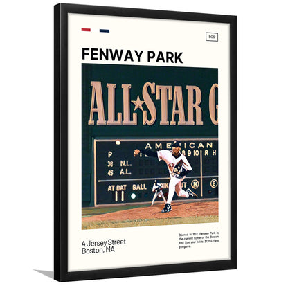 Fenway Park 1999 All Star Game Print,  Stadium Art, Gifts for him, Sport Art, Framed Art Print Wall Decor