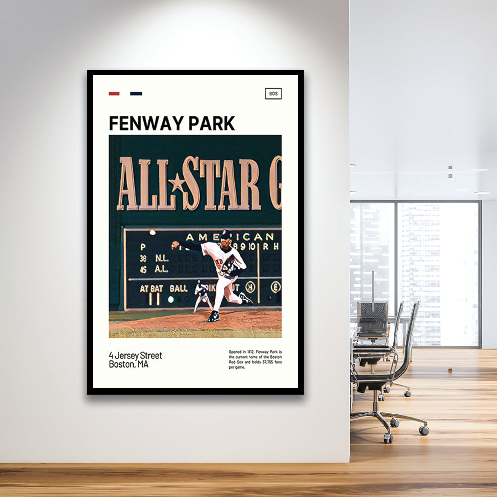 Fenway Park 1999 All Star Game Print,  Stadium Art, Gifts for him, Sport Art, Framed Art Print Wall Decor