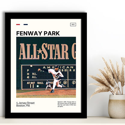 Fenway Park 1999 All Star Game Print,  Stadium Art, Gifts for him, Sport Art, Framed Art Print Wall Decor