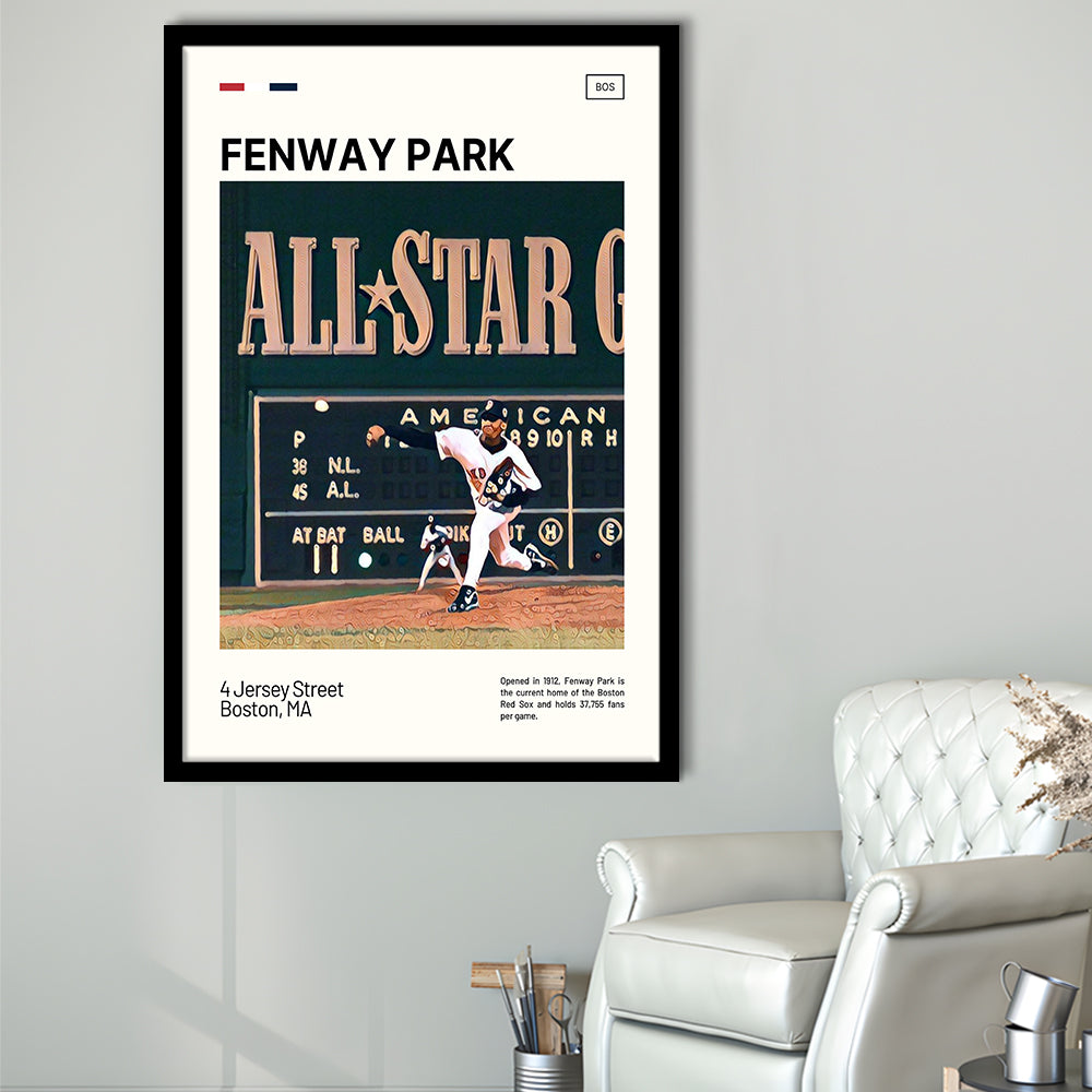 Fenway Park 1999 All Star Game Print,  Stadium Art, Gifts for him, Sport Art, Framed Art Print Wall Decor