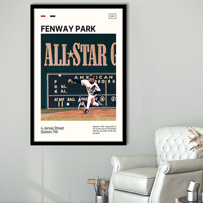 Fenway Park 1999 All Star Game Print,  Stadium Art, Gifts for him, Sport Art, Framed Art Print Wall Decor