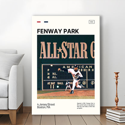 Fenway Park 1999 All Star Game Print,  Stadium Canvas Art, Fan Gifts, Sport Art, Canvas Print Wall Art