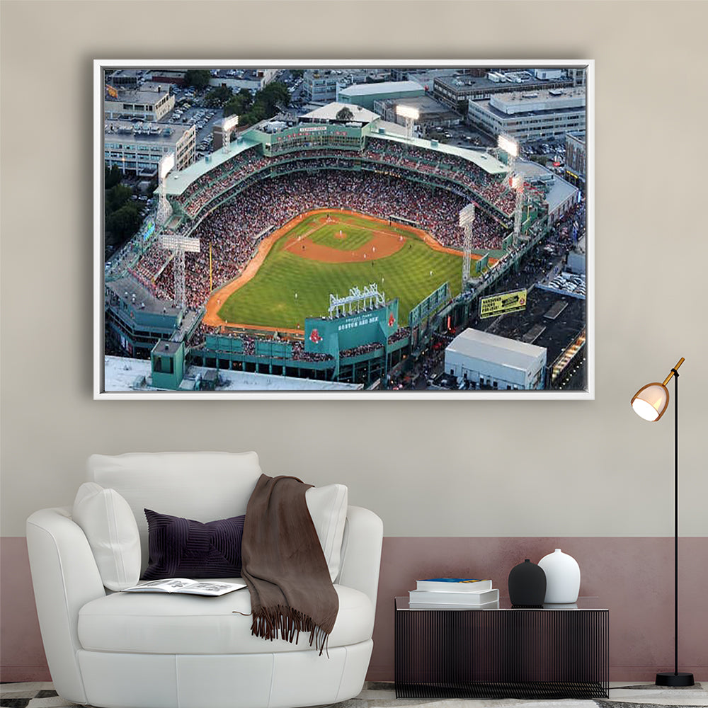 Fenway Park Aerial View, Stadium Canvas, Sport Art, Framed Canvas Print Wall Art, Floating Frame