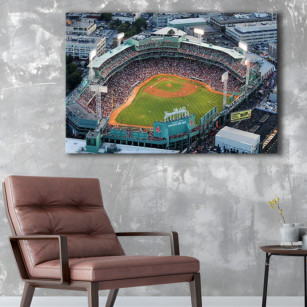 Fenway Park Aerial View, Stadium Canvas, Sport Art, Gift for him, Man Cave Decor, Art Print, Canvas Print Wall Art